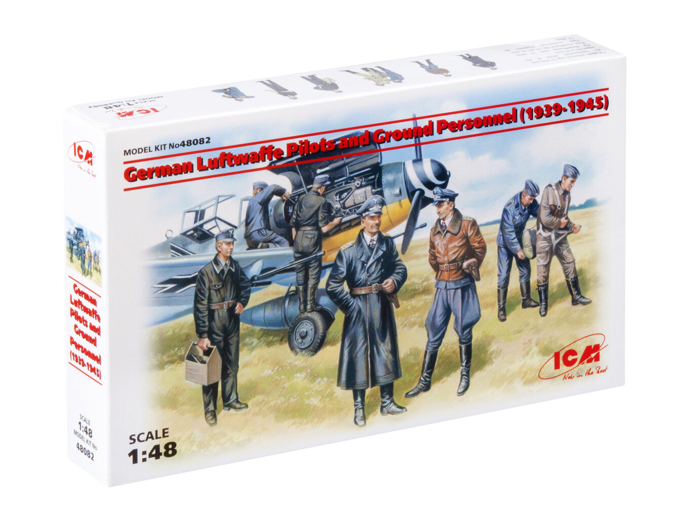 Liimitav mudel ICM 48082 German Luftwaffe Pilots and Ground Personnel (1939-1945) (7 figuuri - 3 pilooti , 4 mehaanikut) 1/48 цена и информация | Klotsid ja konstruktorid | kaup24.ee