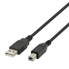 Deltaco USB-B 2.0, 3m, must hind ja info | Kaablid ja juhtmed | kaup24.ee