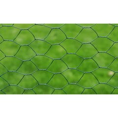 vidaXL kanade traataed tsingutud PVC kattega 25 x 0,75 m, roheline hind ja info | Aiad ja tarvikud | kaup24.ee