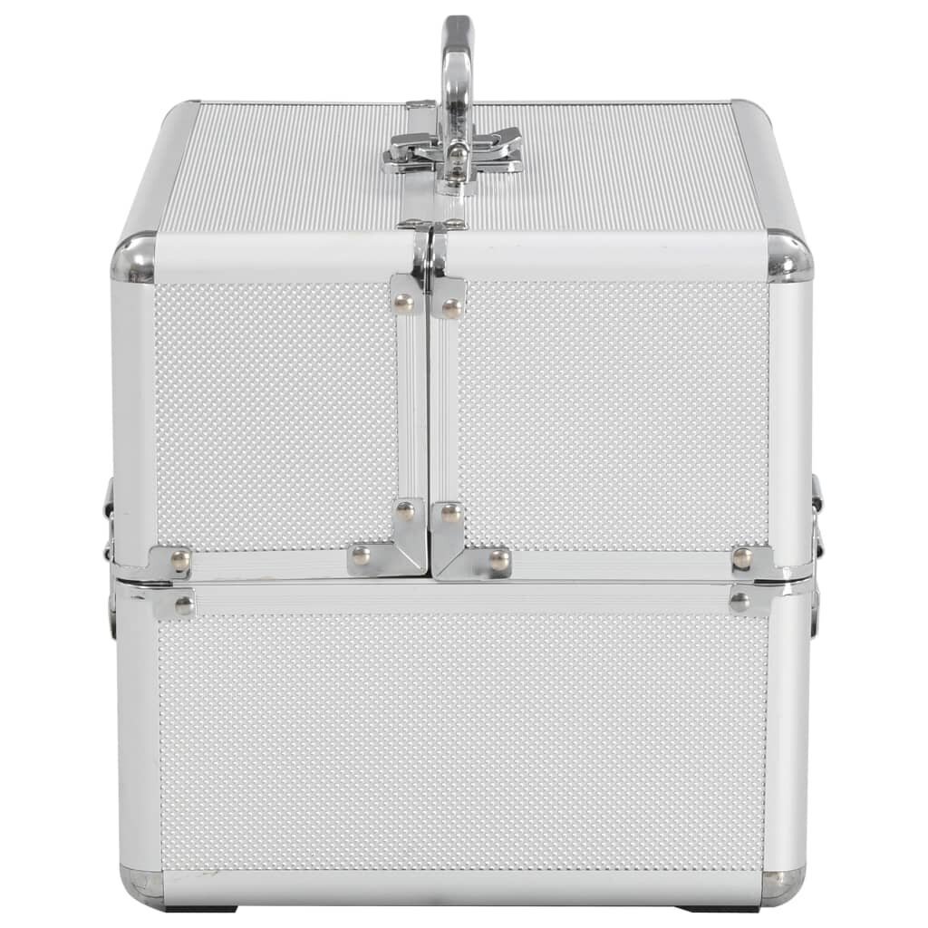 vidaXL jumestuskohver, 22 x 30 x 21 cm, hõbedane, alumiinium hind ja info | Meigikotid, lauapeeglid | kaup24.ee
