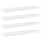 vidaXL riiuliplaadid 4 tk, valge, 40x10x1,5 cm, puitlaastplaat hind ja info | Riiulid | kaup24.ee