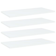vidaXL riiuliplaadid 4 tk, valge, 60x30x1,5 cm, puitlaastplaat hind ja info | Riiulid | kaup24.ee