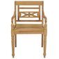 vidaXL Batavia toolid, 2 tk, roheliste istmepatjadega, tiikpuu hind ja info | Aiatoolid | kaup24.ee