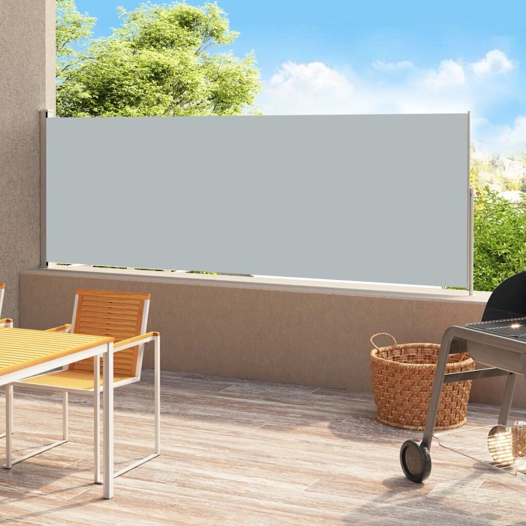 vidaXL lahtitõmmatav terrassi külgsein, 200 x 500 cm, hall hind ja info | Päikesevarjud, markiisid ja alused | kaup24.ee