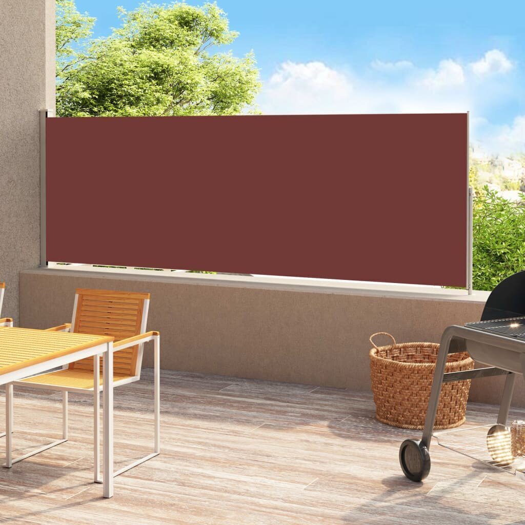 vidaXL lahtitõmmatav terrassi külgsein, 220 x 500 cm, pruun цена и информация | Päikesevarjud, markiisid ja alused | kaup24.ee