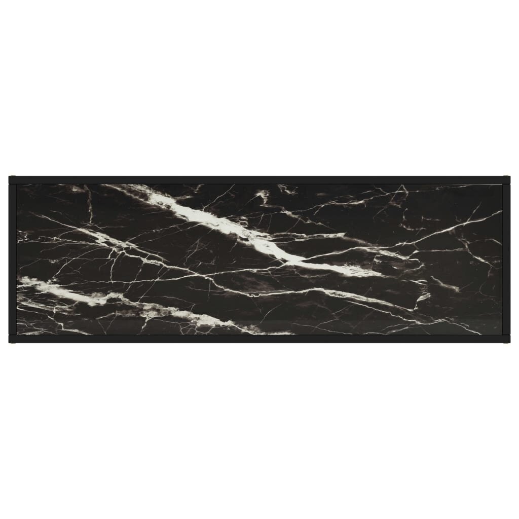vidaXL telerialus must, musta marmorklaasiga, 120 x 40 x 40 cm цена и информация | TV alused | kaup24.ee