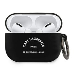 KLACAPSILRSGBK Karl Lagerfeld Rue St Guillaume Silicone Case for Airpods Pro Black hind ja info | Kõrvaklapid | kaup24.ee