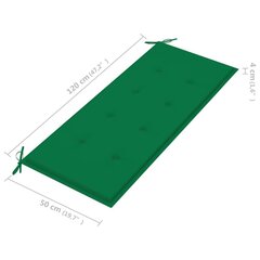 vidaXL Batavia pink rohelise padjaga, 120 cm, tiikpuu hind ja info | Aiapingid | kaup24.ee