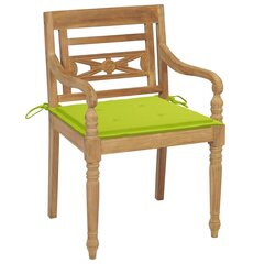 vidaXL Batavia toolid patjadega, 6 tk, tiikpuu hind ja info | Aiatoolid | kaup24.ee