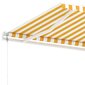 vidaXL iseseisev automaatne varikatus 600x350 cm kollane/valge hind ja info | Päikesevarjud, markiisid ja alused | kaup24.ee