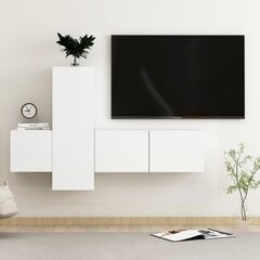 vidaXL 3-osaline telerikappide komplekt, valge, puitlaastplaat hind ja info | TV alused | kaup24.ee