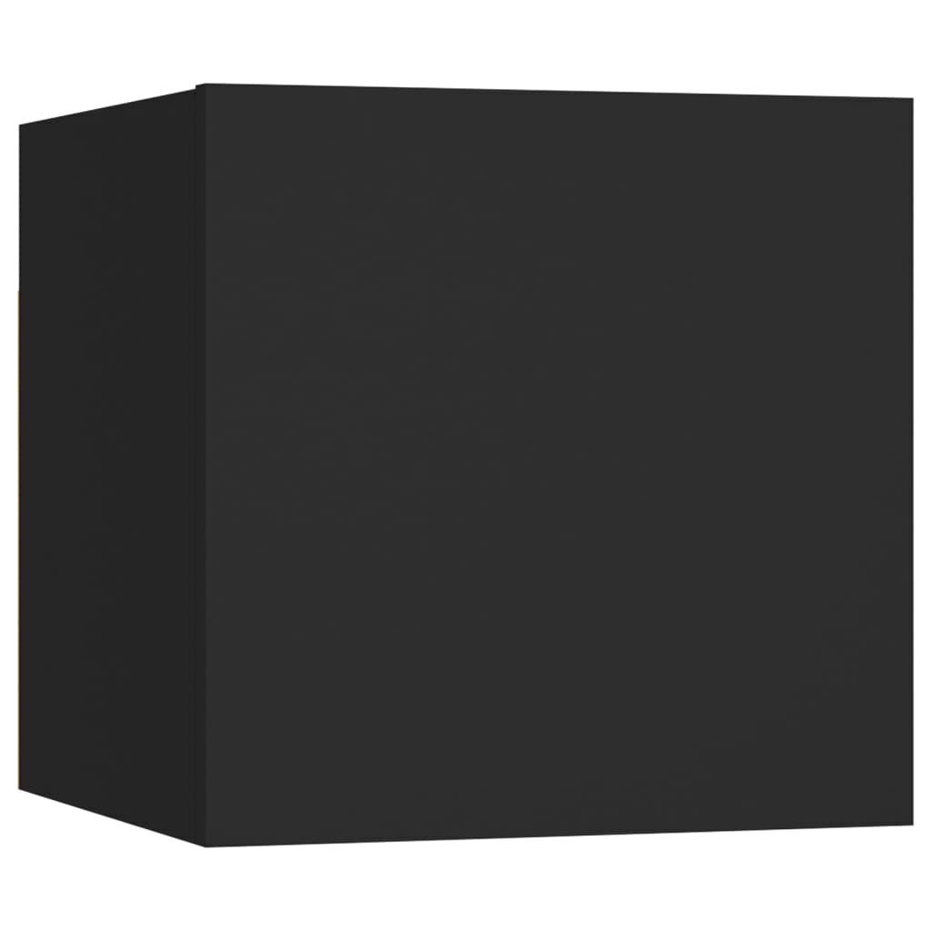 vidaXL 8-osaline telerikappide komplekt, must, puitlaastplaat hind ja info | TV alused | kaup24.ee