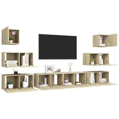 vidaXL 8-osaline telerikappide komplekt, Sonoma tamm, puitlaastplaat hind ja info | TV alused | kaup24.ee