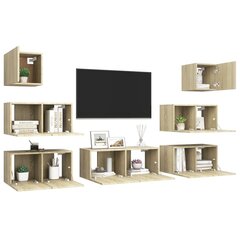 vidaXL 7-osaline telerikappide komplekt, Sonoma tamm, puitlaastplaat hind ja info | TV alused | kaup24.ee