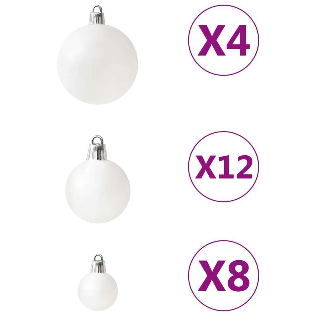 vidaXL 100-osaline jõulukuulide komplekt, valge hind ja info | Kuuseehted | kaup24.ee