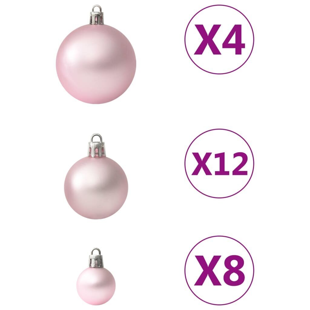 vidaXL 100-osaline jõulukuulide komplekt, roosa цена и информация | Kuuseehted | kaup24.ee
