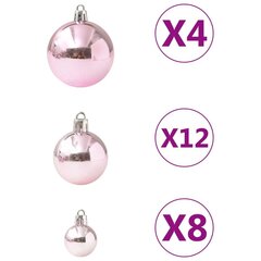 vidaXL 100-osaline jõulukuulide komplekt, roosa цена и информация | Ёлочные игрушки | kaup24.ee