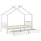 vidaXL lastevoodi raam sahtlitega, valge männipuit, 90 x 200 cm hind ja info | Lastevoodid | kaup24.ee