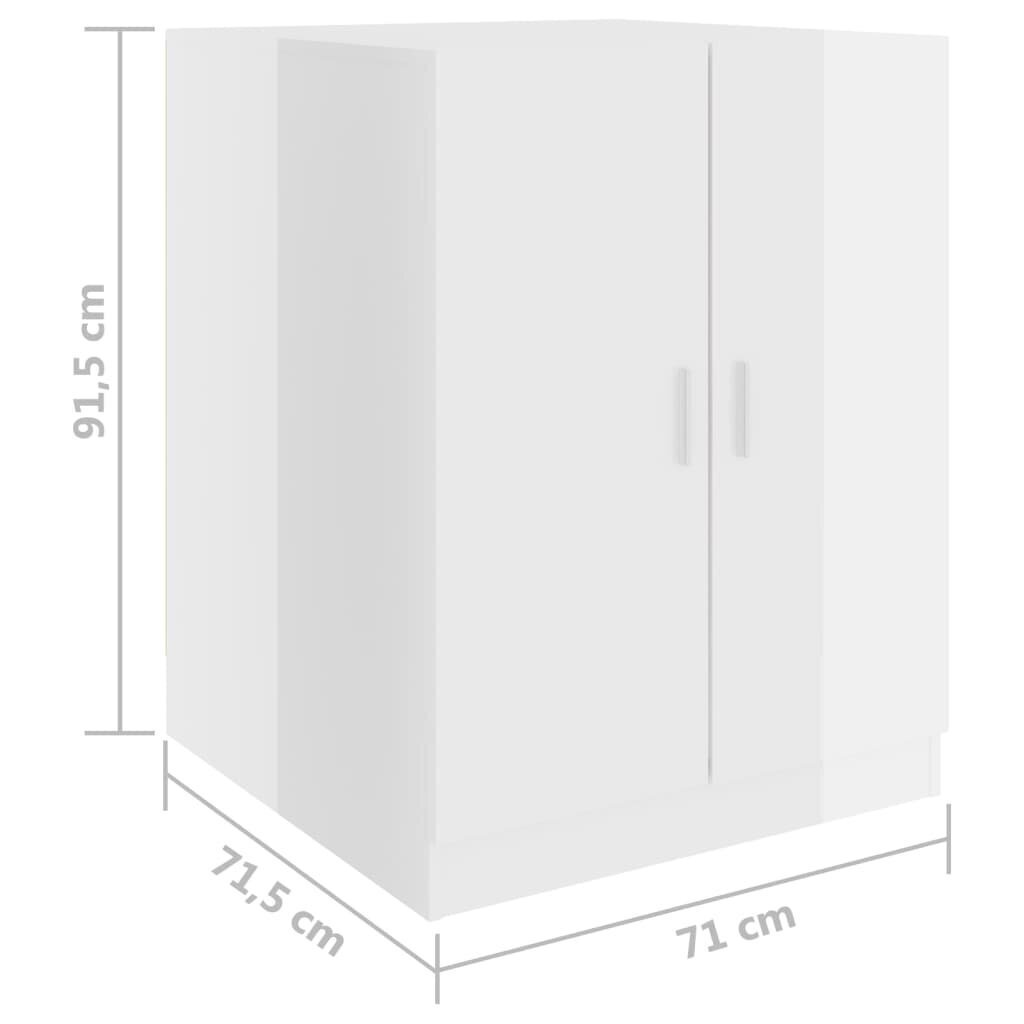 vidaXL pesumasinakapp, kõrgläikega valge, 71 x 71,5 x 91,5 cm цена и информация | Vannitoakapid | kaup24.ee