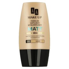 Matistav jumestuskreem AA Make Up Matt Foundation 30 ml, 105 Sand цена и информация | Пудры, базы под макияж | kaup24.ee