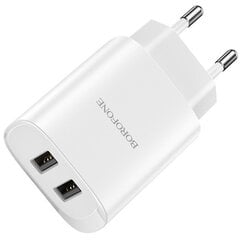 Сетевая зарядка Borofone BN2 2xUSB 2.1A + USB Type-C черная цена и информация | Зарядные устройства для телефонов | kaup24.ee