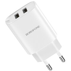 Сетевая зарядка Borofone BN2 2xUSB 2.1A + USB Type-C черная цена и информация | Зарядные устройства для телефонов | kaup24.ee