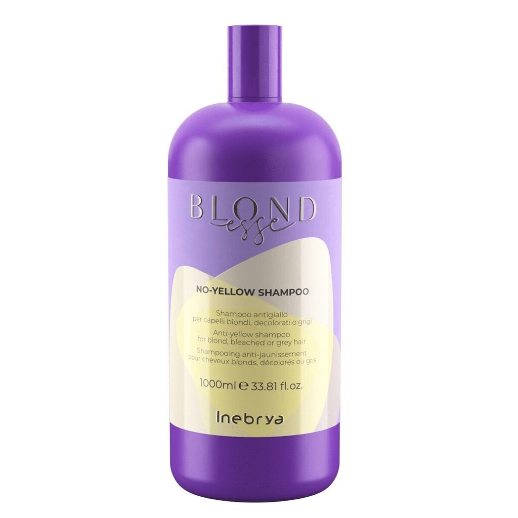 Kollast tooni neutraliseeriv šampoon Inebrya Blondesse No-Yellow 1000 ml цена и информация | Šampoonid | kaup24.ee