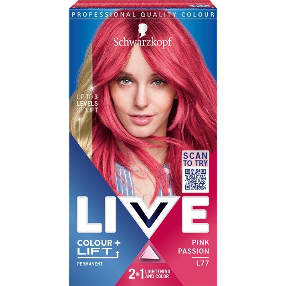 Juuksevärv Schwarzkopf Live Colour + Lift, L77 Pink Passion hind ja info | Juuksevärvid | kaup24.ee