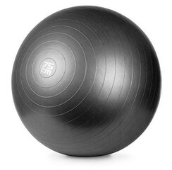 Мяч гимнастический с помпой Meteor 75 см, черный цена и информация | Гимнастические мячи | kaup24.ee