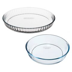 Ahjunõude komplekt Pyrex Bake&Enjoy Läbipaistev Borosilikaatklaas (Ø 28 cm) (2 pcs) hind ja info | Ahjuvormid ja küpsetustarvikud | kaup24.ee