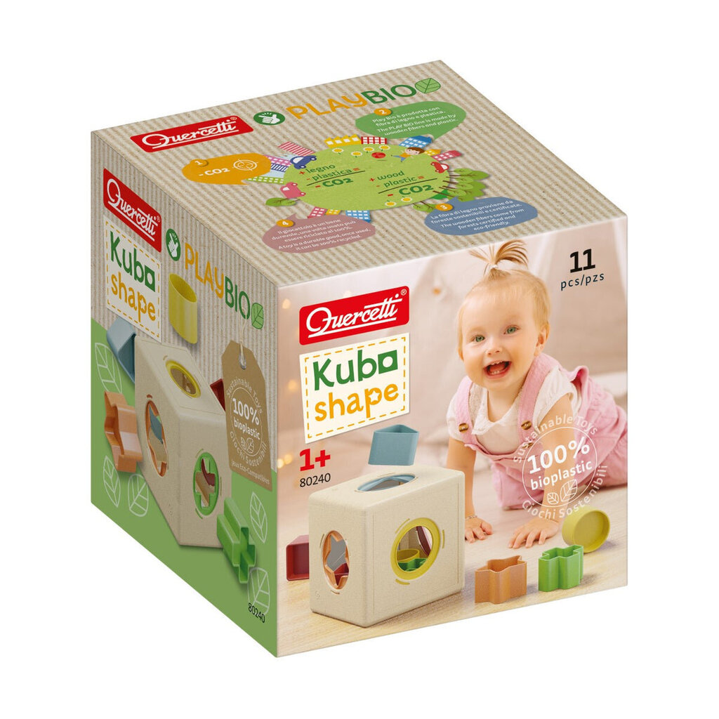 Quercetti Kubo Shape Play Bio, 80240 Li цена и информация | Imikute mänguasjad | kaup24.ee