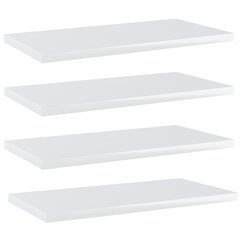 vidaXL riiuliplaadid 4 tk, valge, 40x20x1,5 cm, puitlaastplaat hind ja info | Riiulid | kaup24.ee