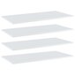vidaXL riiuliplaadid 4 tk, valge, 80x20x1,5 cm, puitlaastplaat hind ja info | Riiulid | kaup24.ee