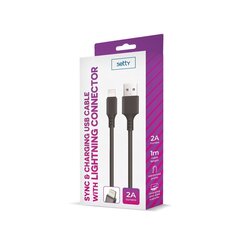 Setty kaabel USB - Lightning 1,0 m 2A, must hind ja info | Mobiiltelefonide kaablid | kaup24.ee