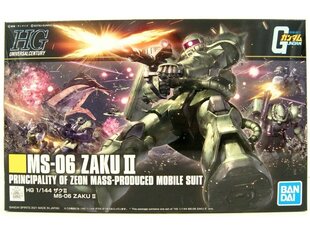 Пластиковая сборная модель Bandai - HGUC MS-06 Zaku II, 1/144, 61545 цена и информация | Конструкторы и кубики | kaup24.ee