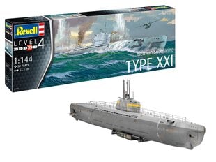 Revell - German Submarine Typ XXI, 1/144, 05177 цена и информация | Конструкторы и кубики | kaup24.ee