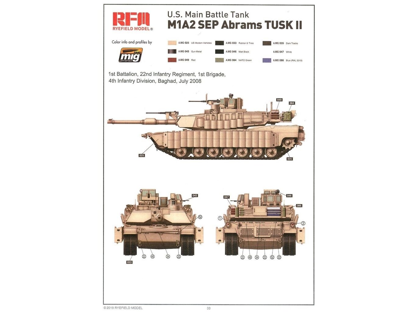 Rye Field Model - M1A2 SEP Abrams TUSK I /TUSK II with full interior, 1/35, RFM-5026 цена и информация | Klotsid ja konstruktorid | kaup24.ee