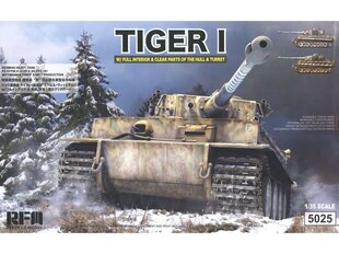 Сборная пластиковая модель Rye Field Model - German Tiger I Early Production Wittmann's Tiger No. 504 with full interior and clear parts with workable tracks, 1/35, RFM-5025 цена и информация | Конструкторы и кубики | kaup24.ee