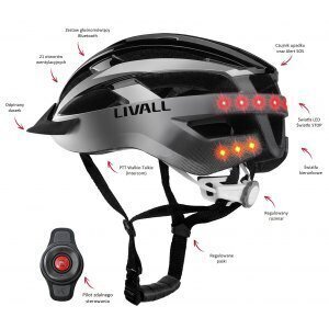 Jalgrattakiiver MTB Livall MT1 Neo Intercom / LED / SOS / BT 58-62cm hind ja info | Kiivrid | kaup24.ee