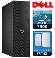 DELL 3050 SFF i5-7500 8GB 256SSD M.2 NVME+1TB WIN10Pro [refurbished] цена и информация | Стационарные компьютеры | kaup24.ee