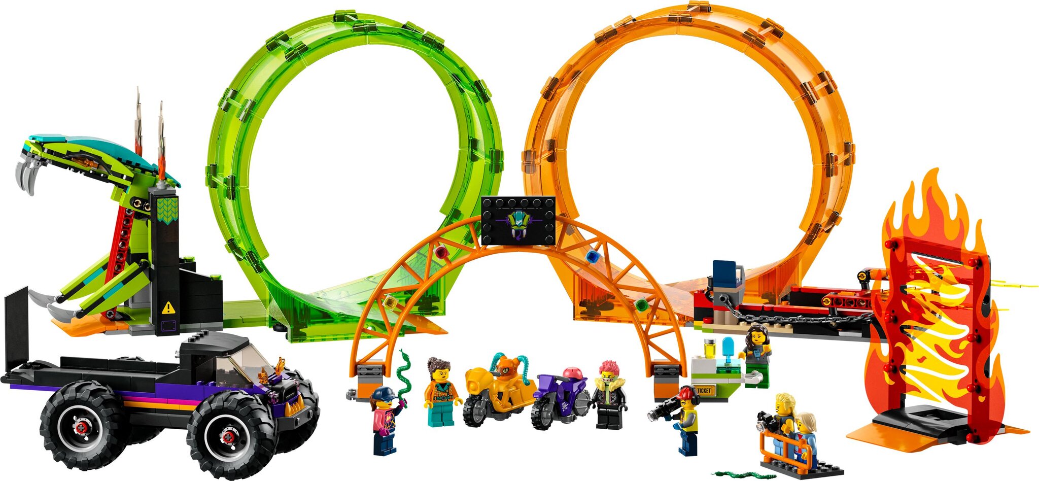 60339 LEGO® City Stunt Kaskaad trikiareen topeltsilmusega цена и информация | Klotsid ja konstruktorid | kaup24.ee