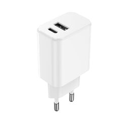 Setty charger 1x USB + USB-C 3A 20W white hind ja info | Mobiiltelefonide laadijad | kaup24.ee