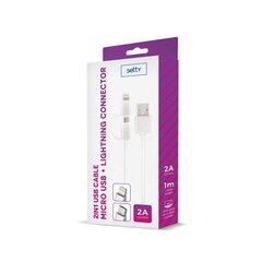 Setty 2in1 cable USB - Lightning + microUSB white nylon цена и информация | Кабели для телефонов | kaup24.ee