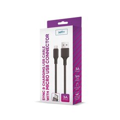 Setty cable USB - microUSB 1,0 m 3A black hind ja info | Mobiiltelefonide kaablid | kaup24.ee