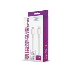 Setty cable USB-C - Lightning 1,0 m 3A white hind ja info | Mobiiltelefonide kaablid | kaup24.ee