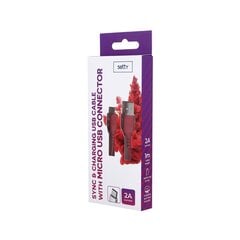 Setty cable USB- microUSB 1,0 m 2A red hind ja info | Mobiiltelefonide kaablid | kaup24.ee