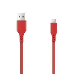 Setty cable USB- microUSB 1,0 m 2A red hind ja info | Mobiiltelefonide kaablid | kaup24.ee