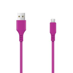 Setty cable USB- microUSB 1,0 m 2A magenta hind ja info | Mobiiltelefonide kaablid | kaup24.ee