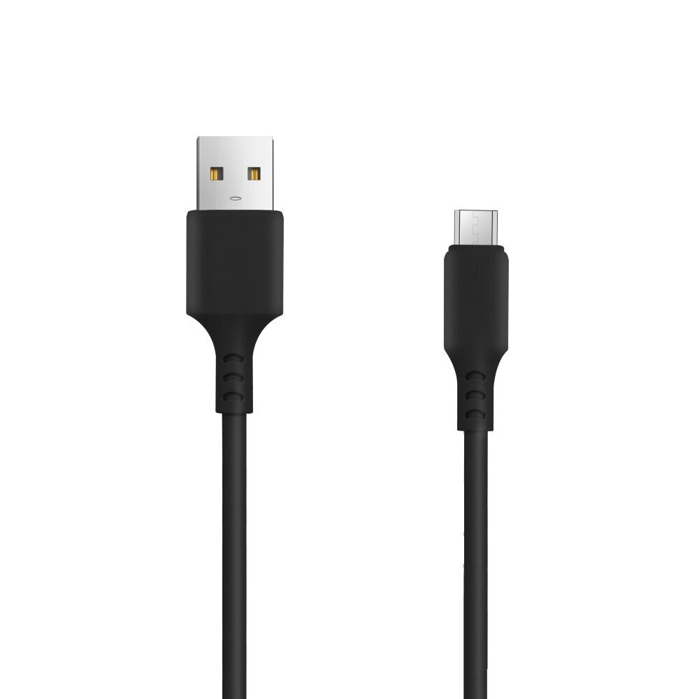 Setty cable USB - microUSB 1,0 m 2A black NEW hind ja info | Mobiiltelefonide kaablid | kaup24.ee