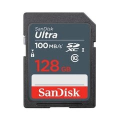 SanDisk memory card 128GB SDXC Ultra 100 MB/s цена и информация | Карты памяти для фотоаппаратов, камер | kaup24.ee